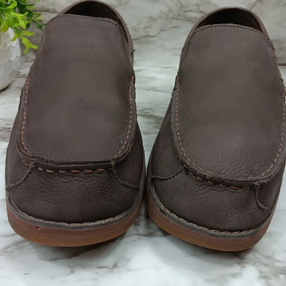 Timberland Men's Brown Leather Ortholite Slip On Loafers Size 13